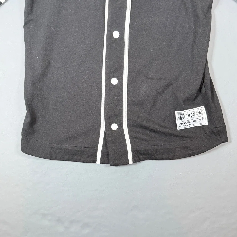Converse All Star Athletic Dept Baseball Jersey Shirt Youth Large 12-13 Black